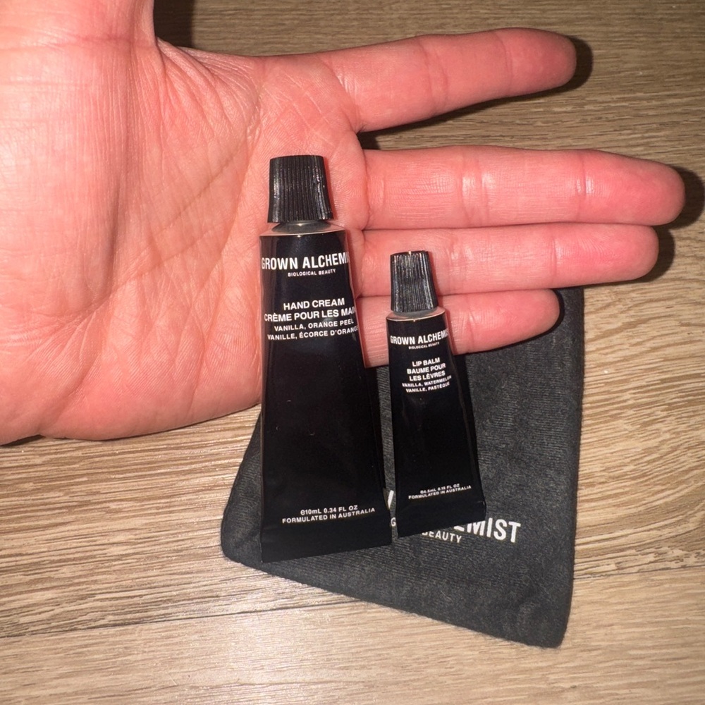 Grown Alchemist Black Hand Cream and Lip Balm Set